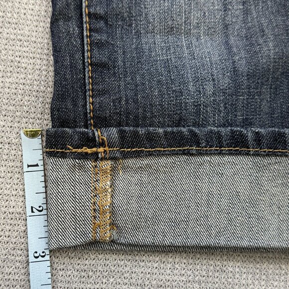 Mudd Womens Denim Capri Jeans Size 0 Embroidered Pockets Cuffed Hem Pockets Y2K - Picture 14 of 15